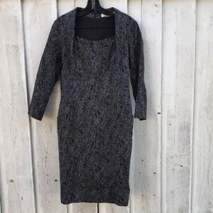 Lela Rose Charcoal Long Sleeve Dress- size 6